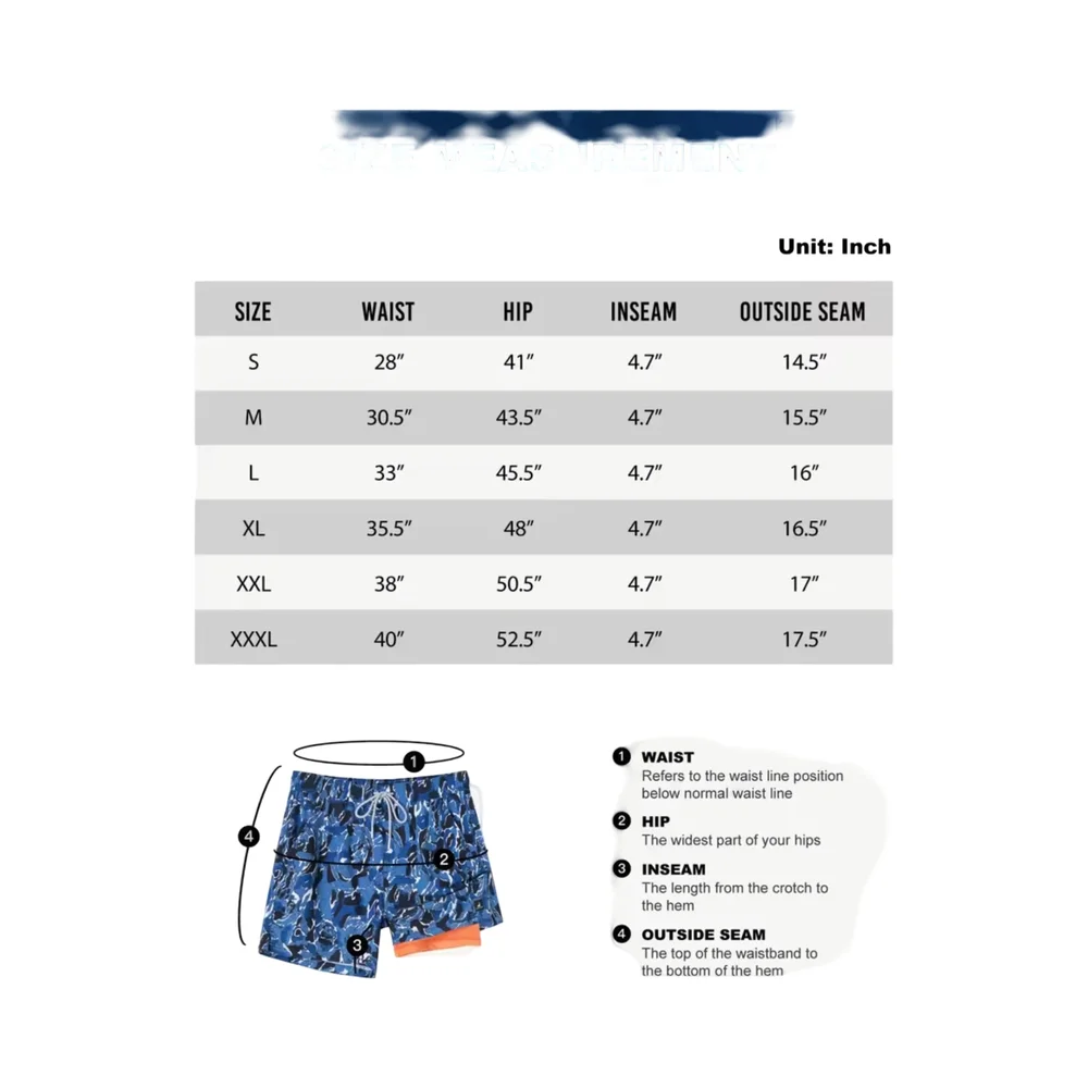 1 NWOT SurfCuz Blue Swim Trunks or with orange lining Size XL